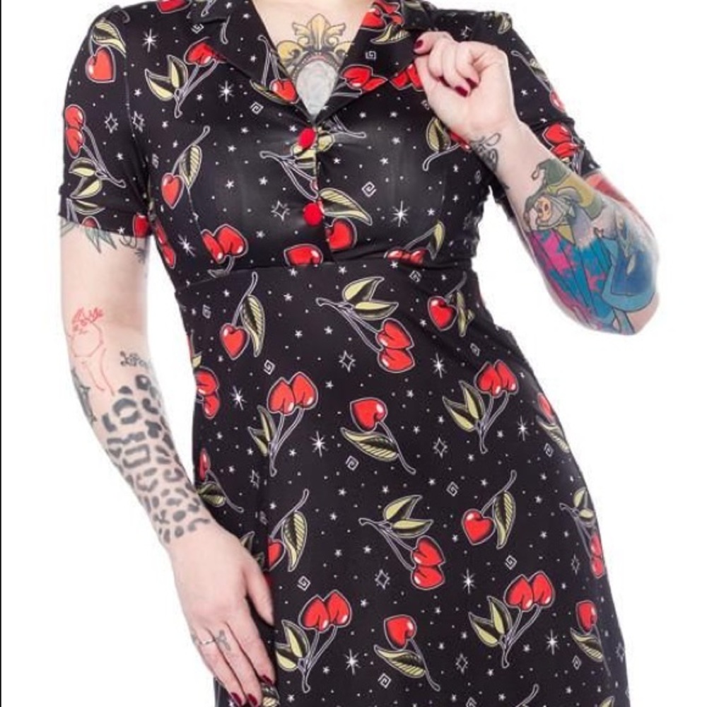 NWT Sourpuss Clothing Cherry Dress Large